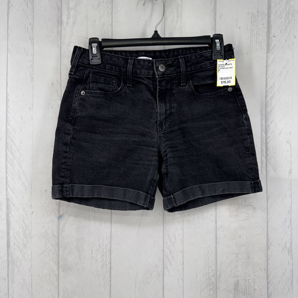2 cuffed hem jean shorts