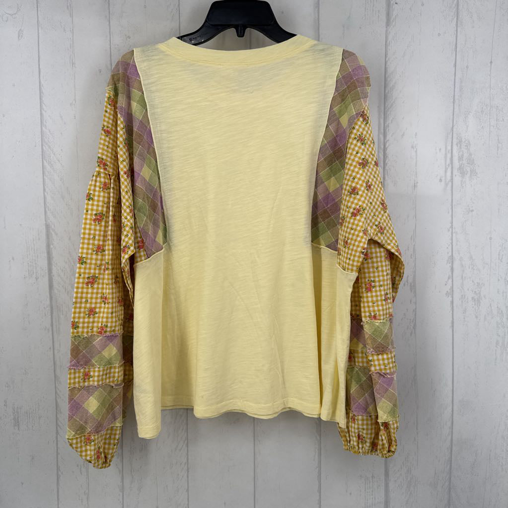 L mixed print slv tee l/s