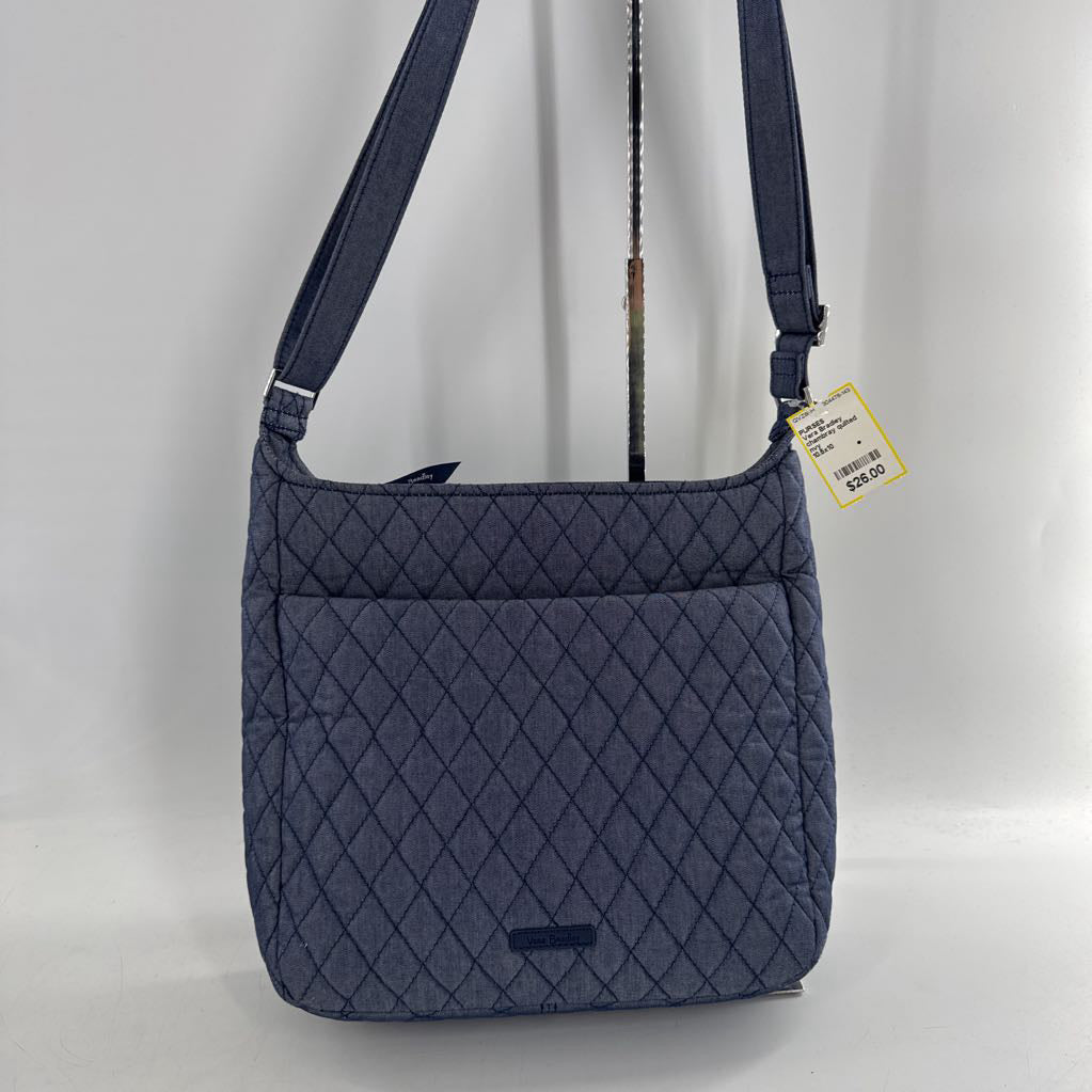 chambray quilted crossbody