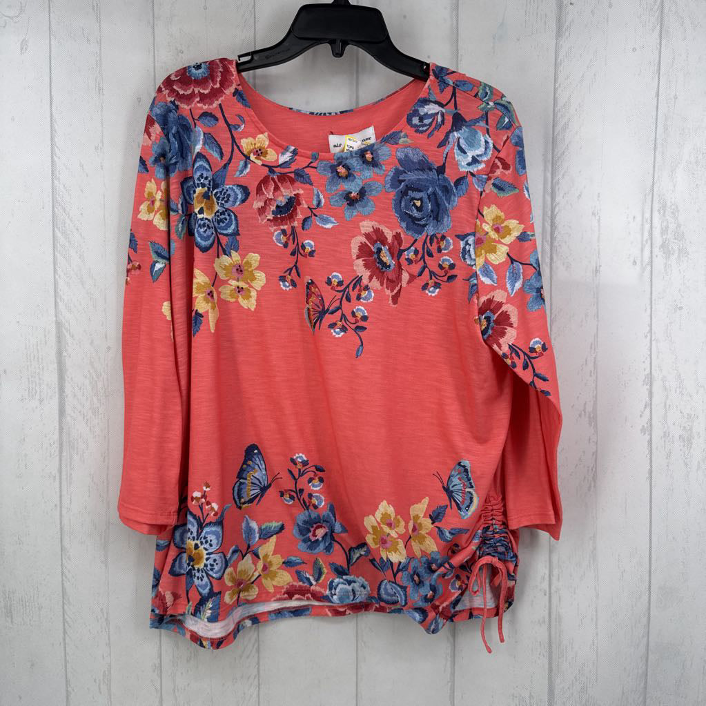 XL flo print l/s tee