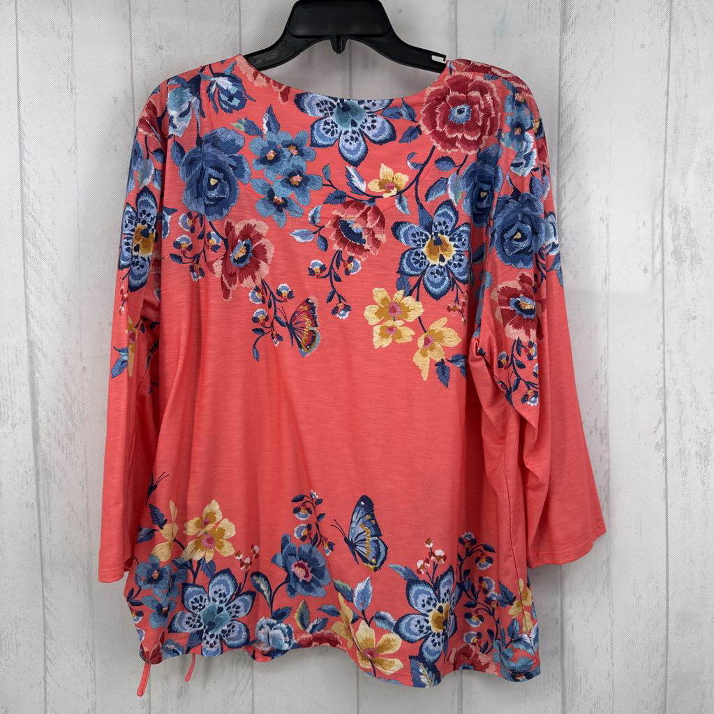 XL flo print l/s tee