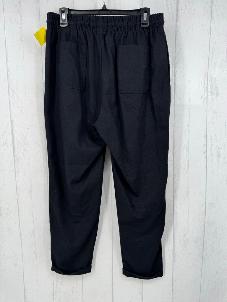 L pull-on linen blend pant