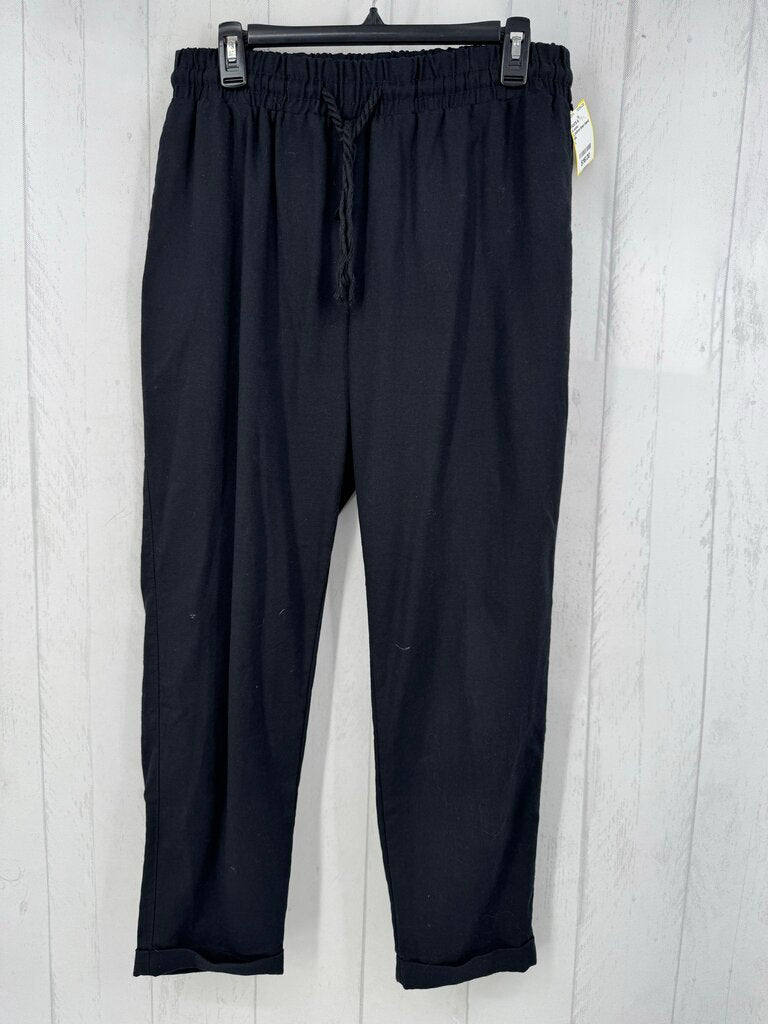 L pull-on linen blend pant