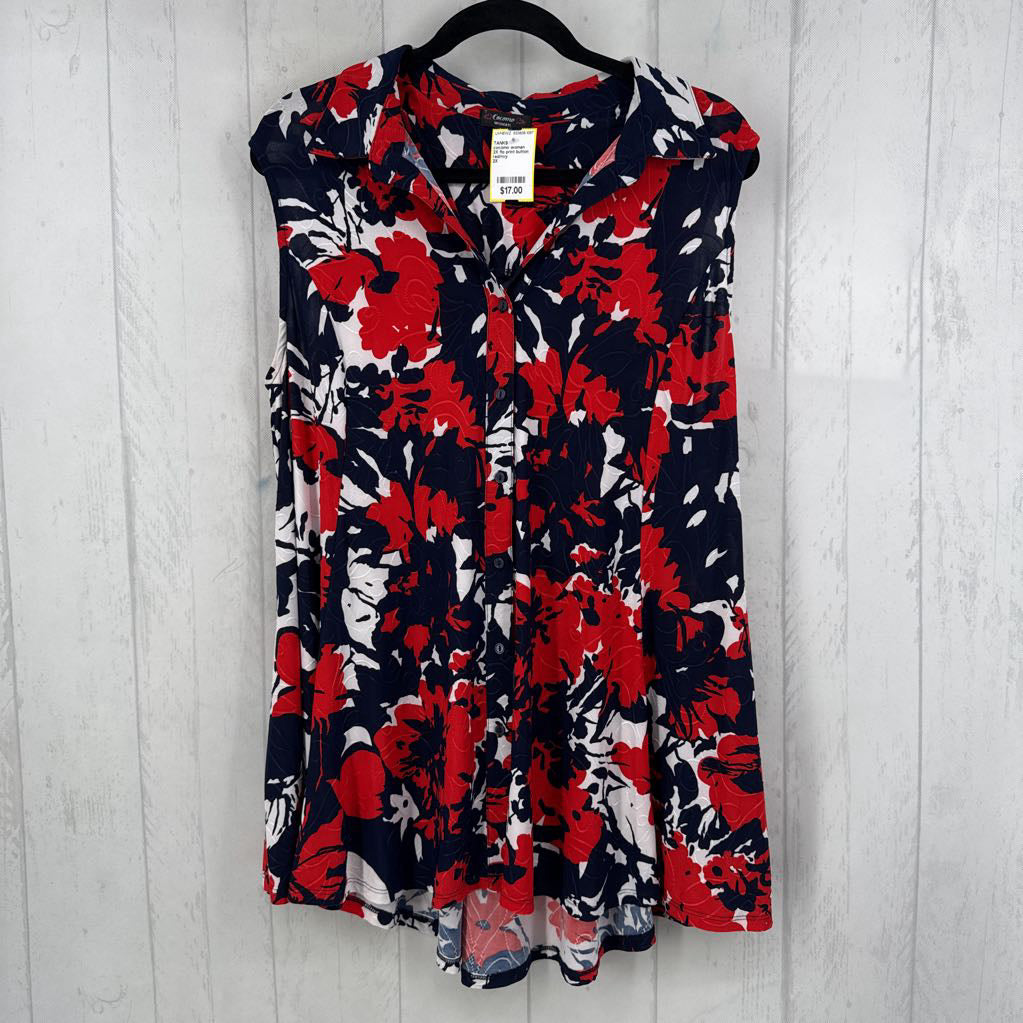 2X flo print button down swing tank