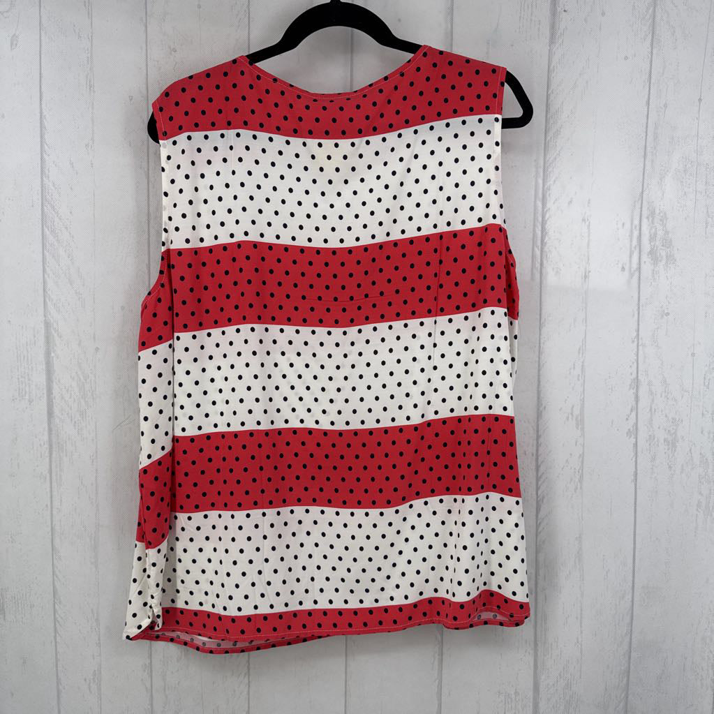 2X striped & polka dot tank