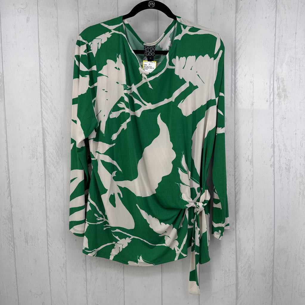 2X printed side tie l/s top