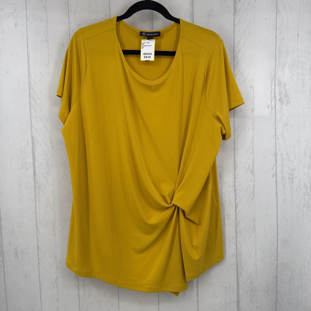 2X gathered s/s top