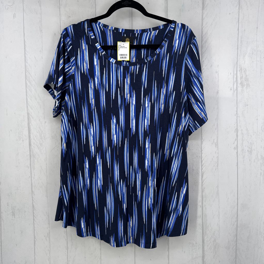 1X printed scoop neck s/s tee