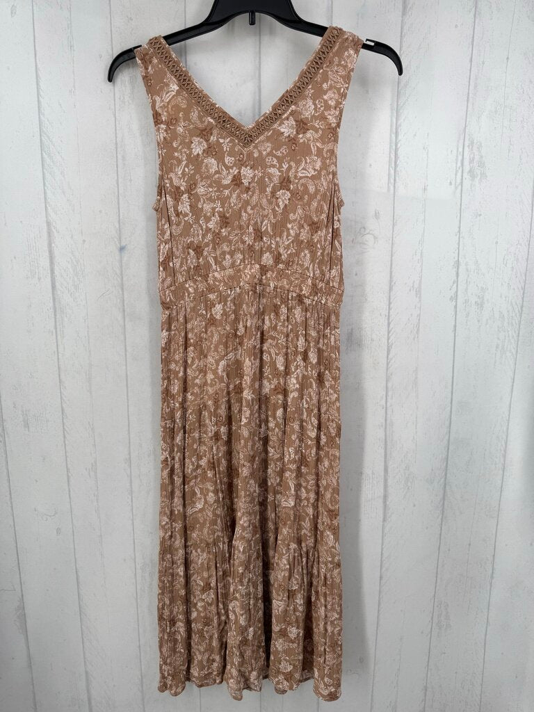 S flo print v-neck slvls dress