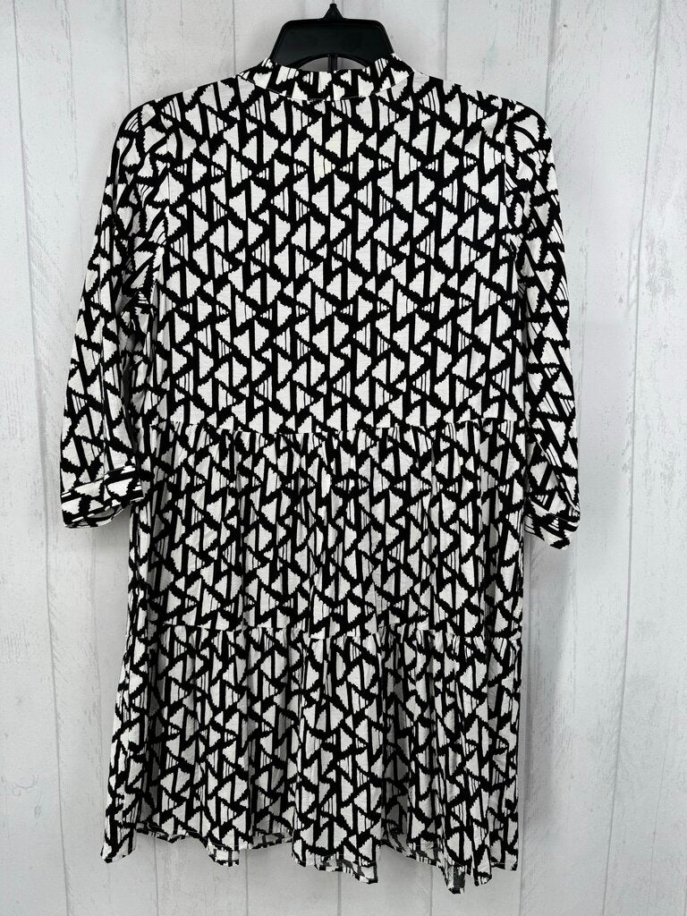 L printed crossover 3/4 slv dress