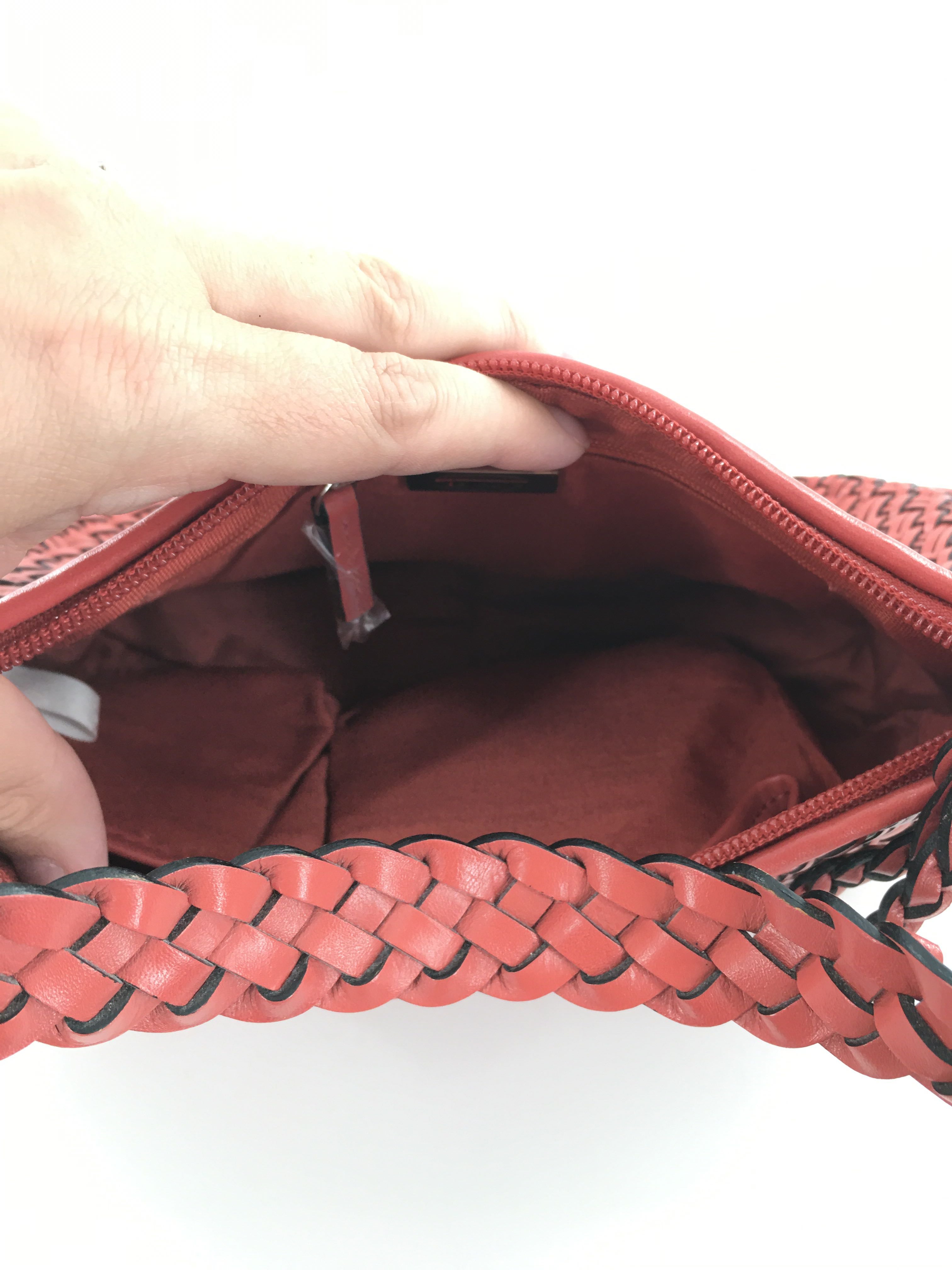 woven leather shoulder bag