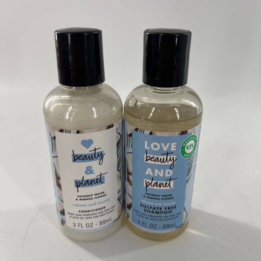travel size sulfate free shampoo/conditioner set