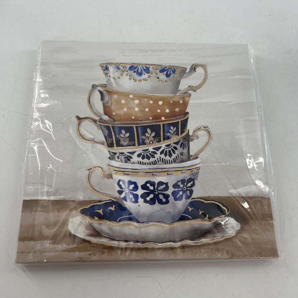 canvas wall art-teacups