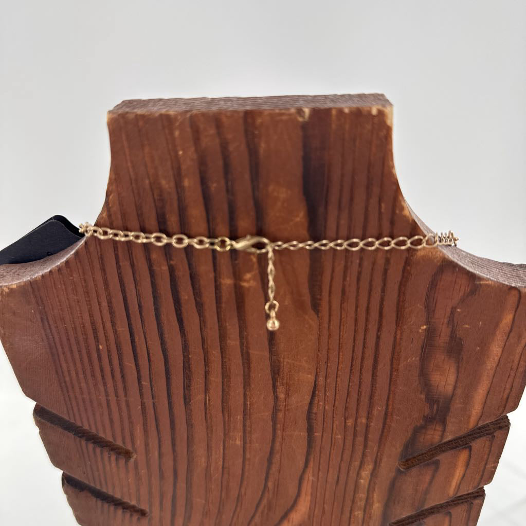 15" gold tone beaded necklace