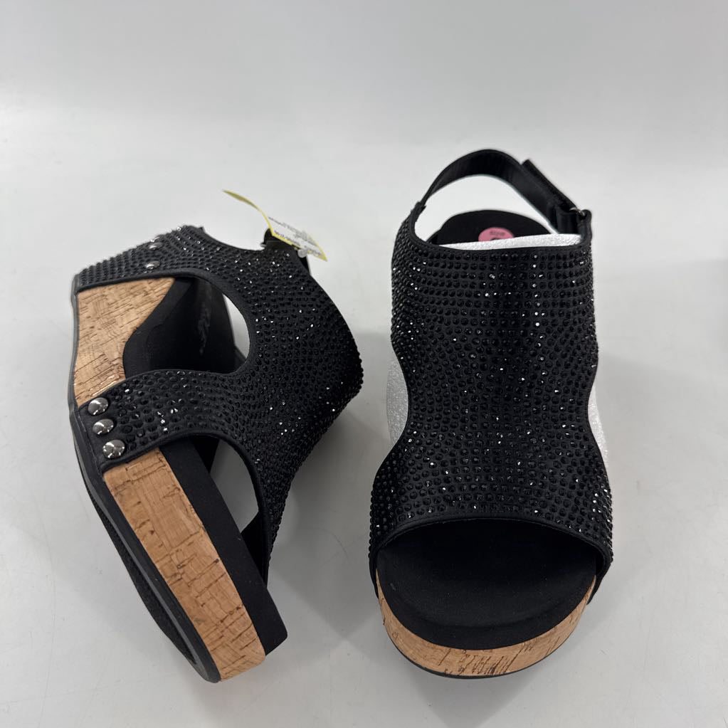 9 rhinestone embelished wedge heel sandal