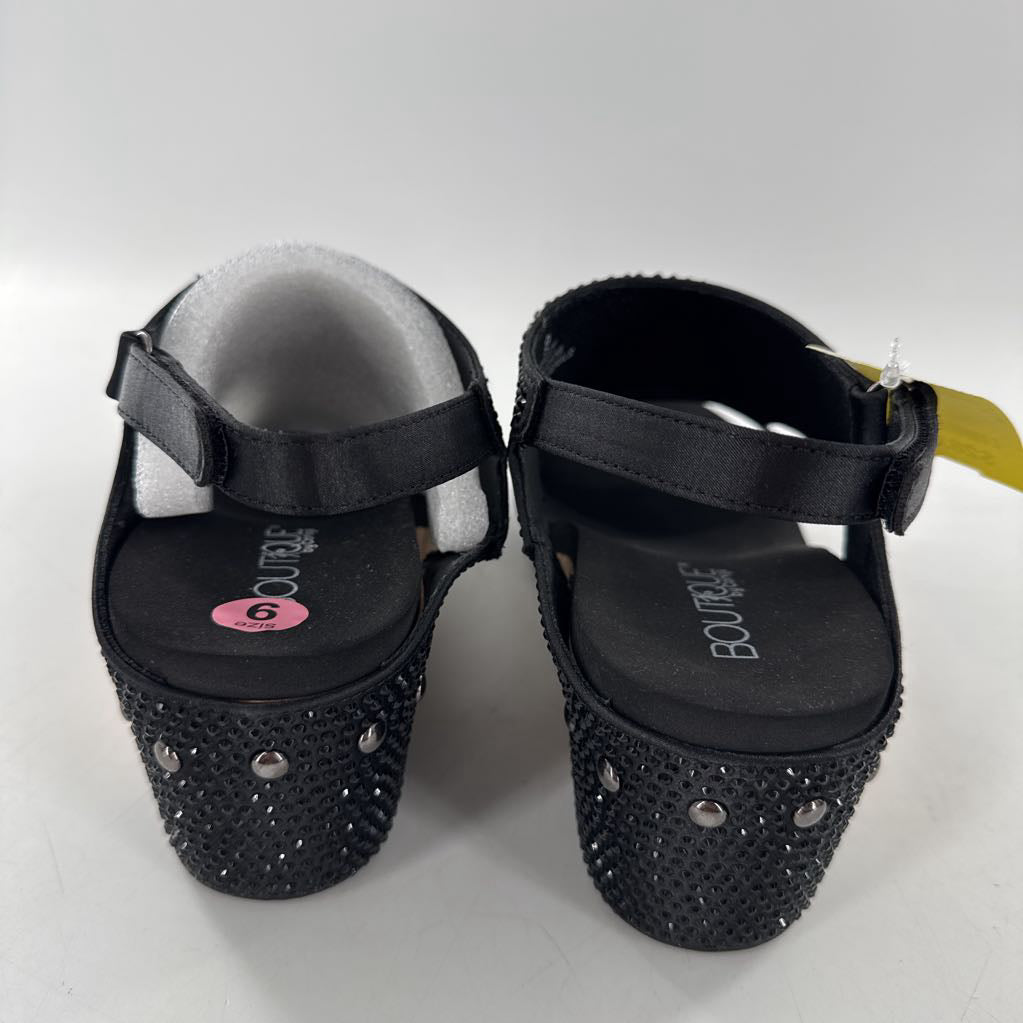9 rhinestone embelished wedge heel sandal