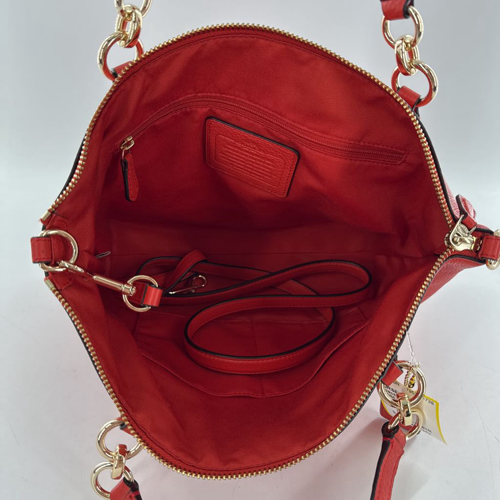pebbled zip top satchel w/ removable crossbody strap