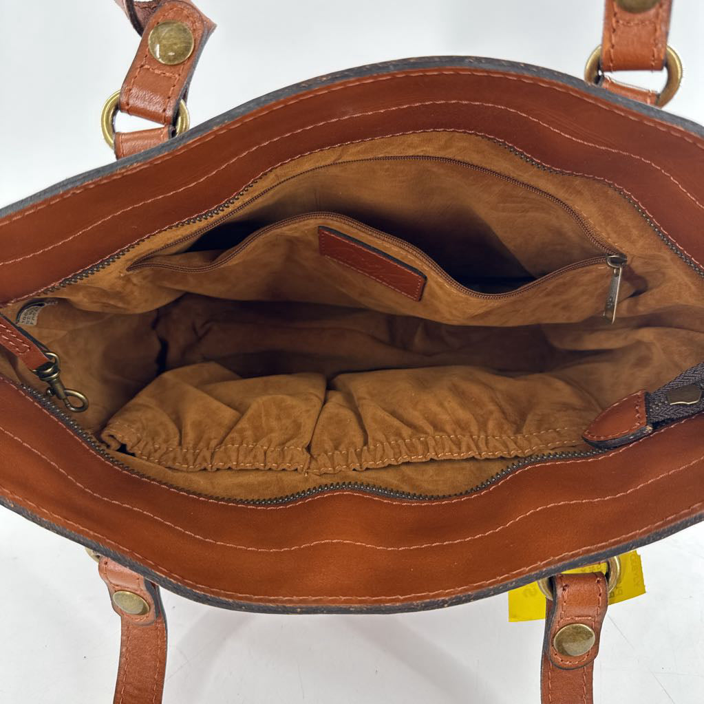 floral top zip tote w/ open pockets