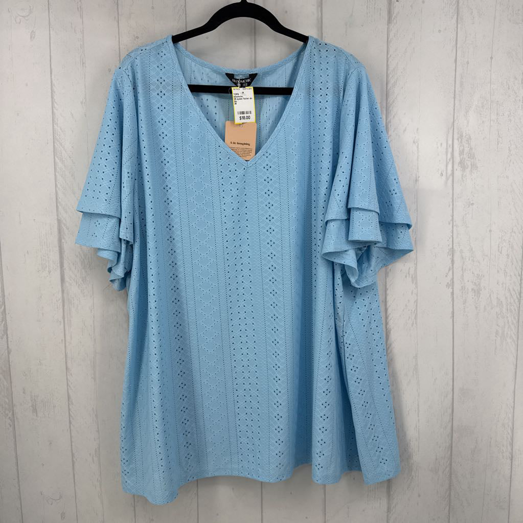 26 eyelet flutter slv top s/s