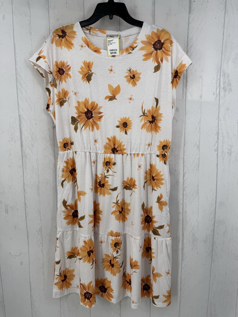 XL flo print s/s dress