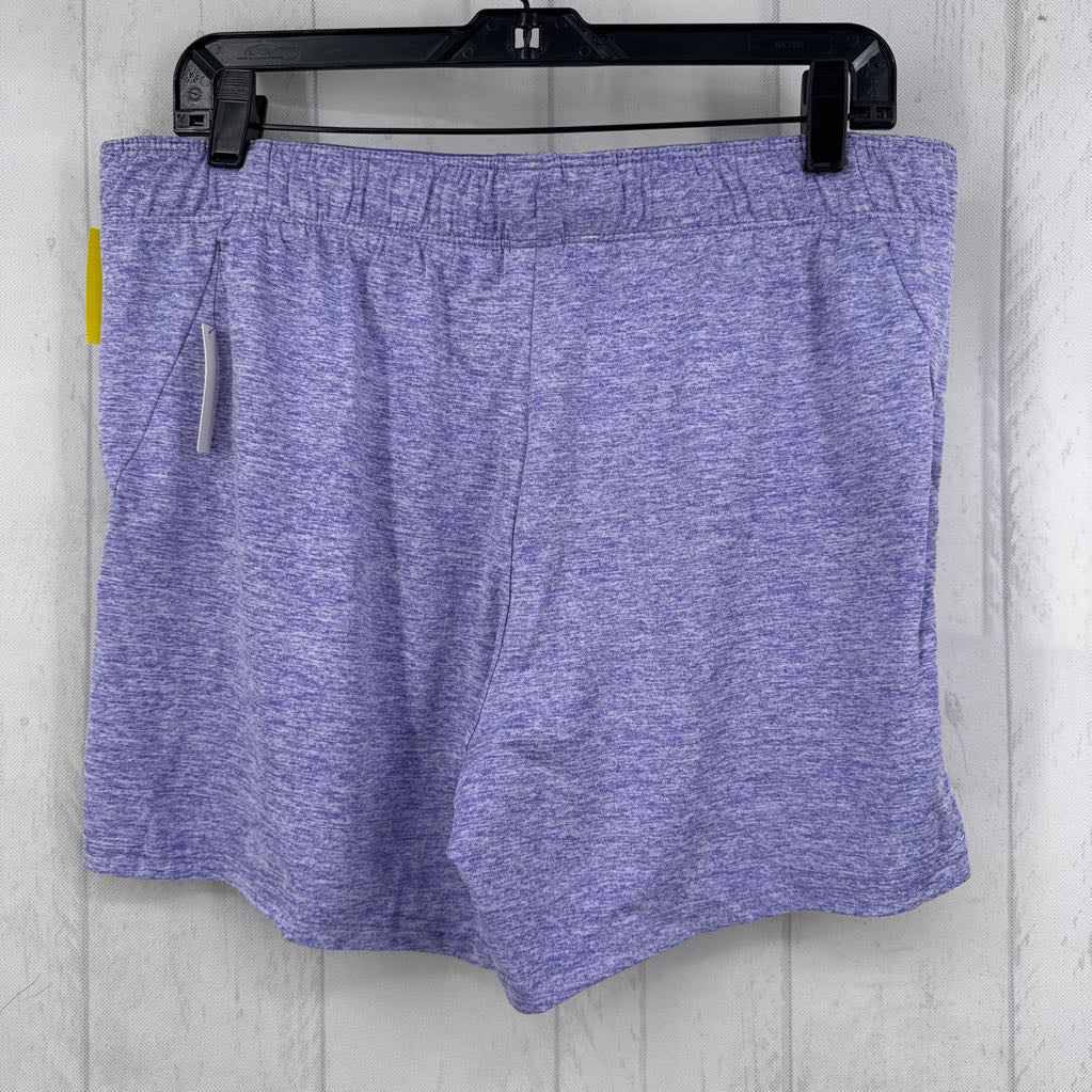 L marled pull-on shorts