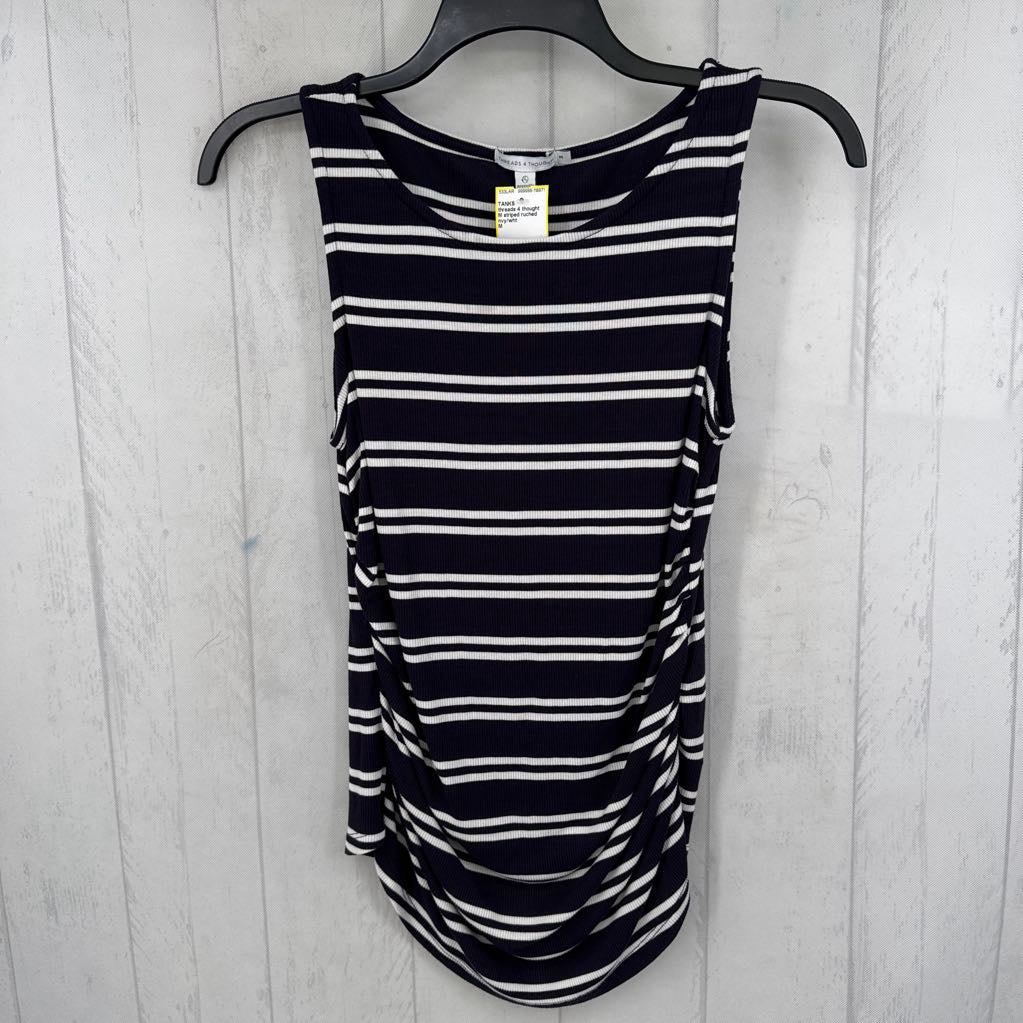 M striped ruched tank