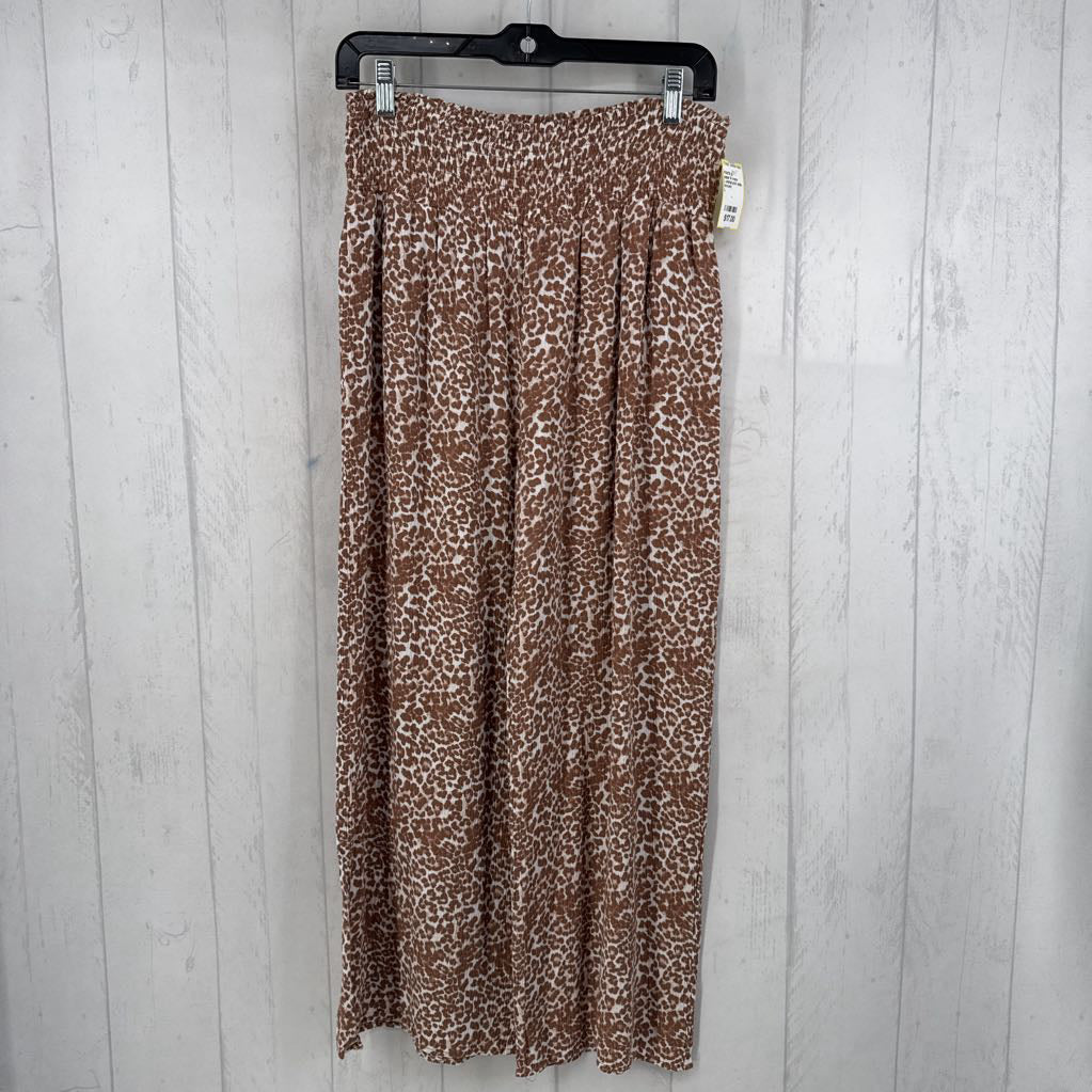 L animal print wide leg pant