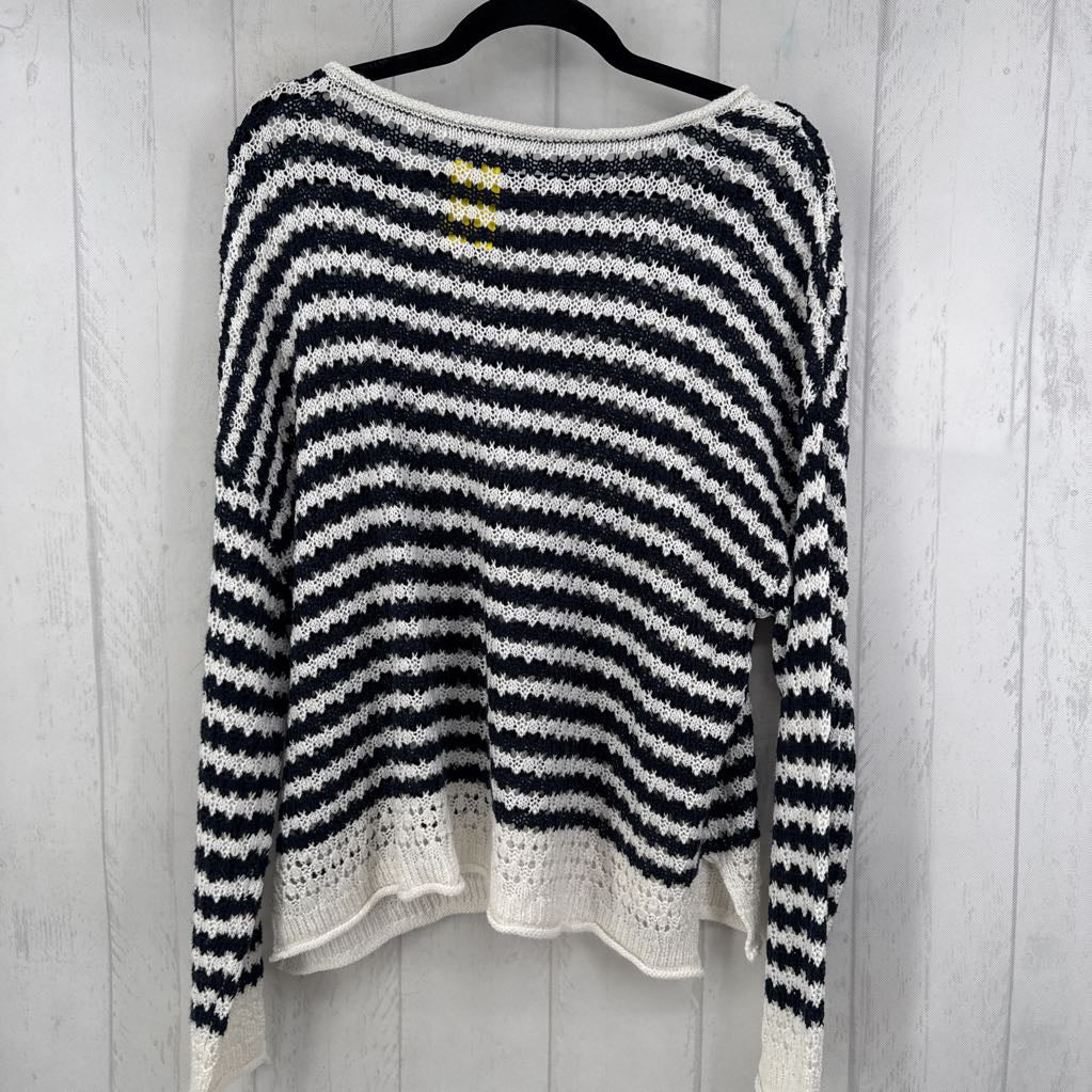 XL striped crochet sweater