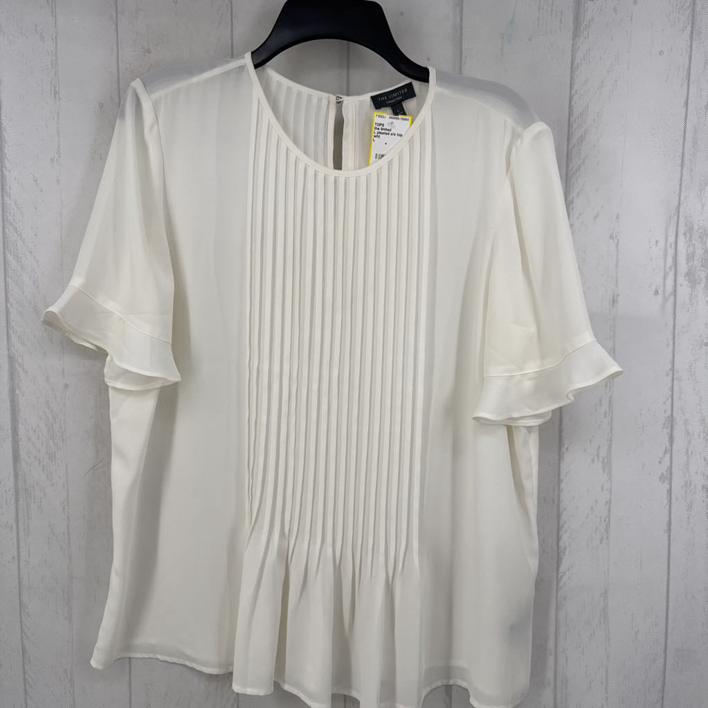 L pleated s/s top