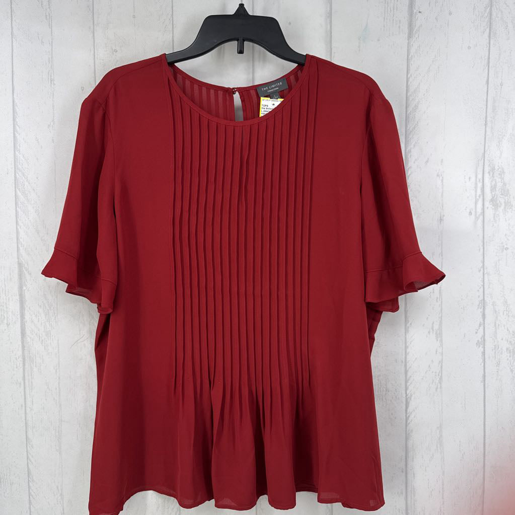 L pleated s/s top
