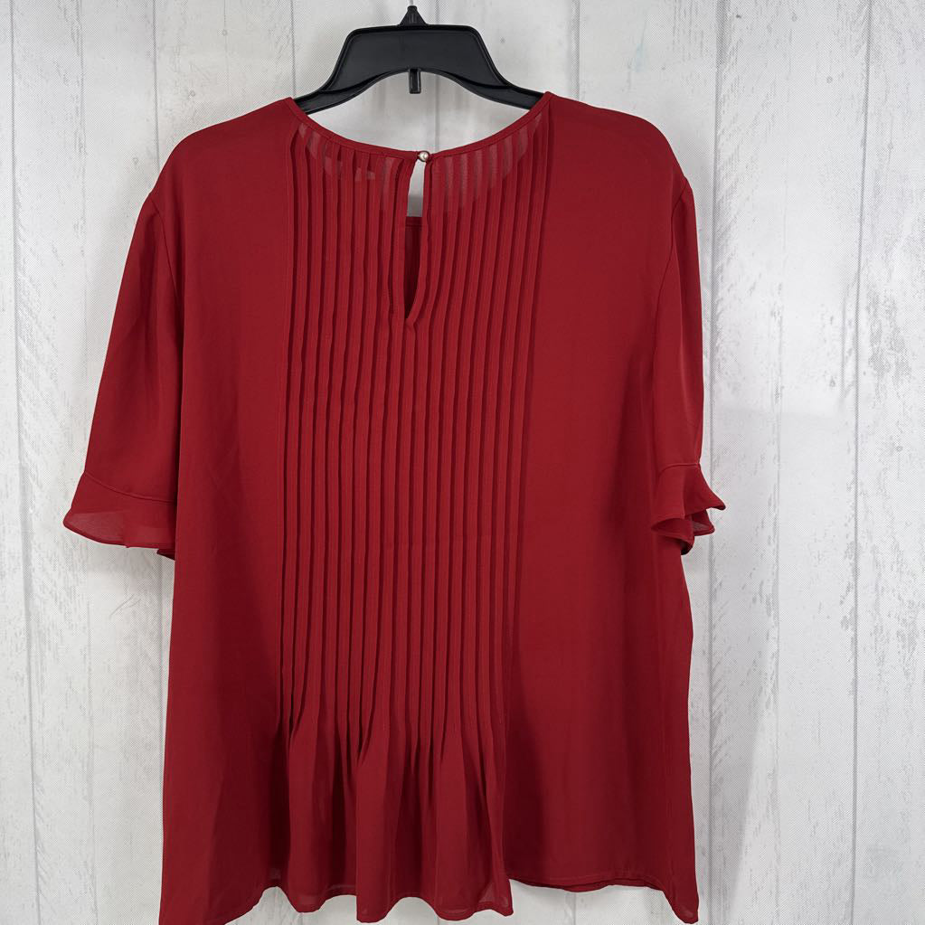 L pleated s/s top