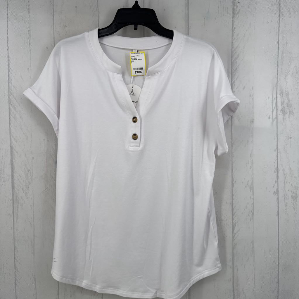 L quarter button down s/s tee