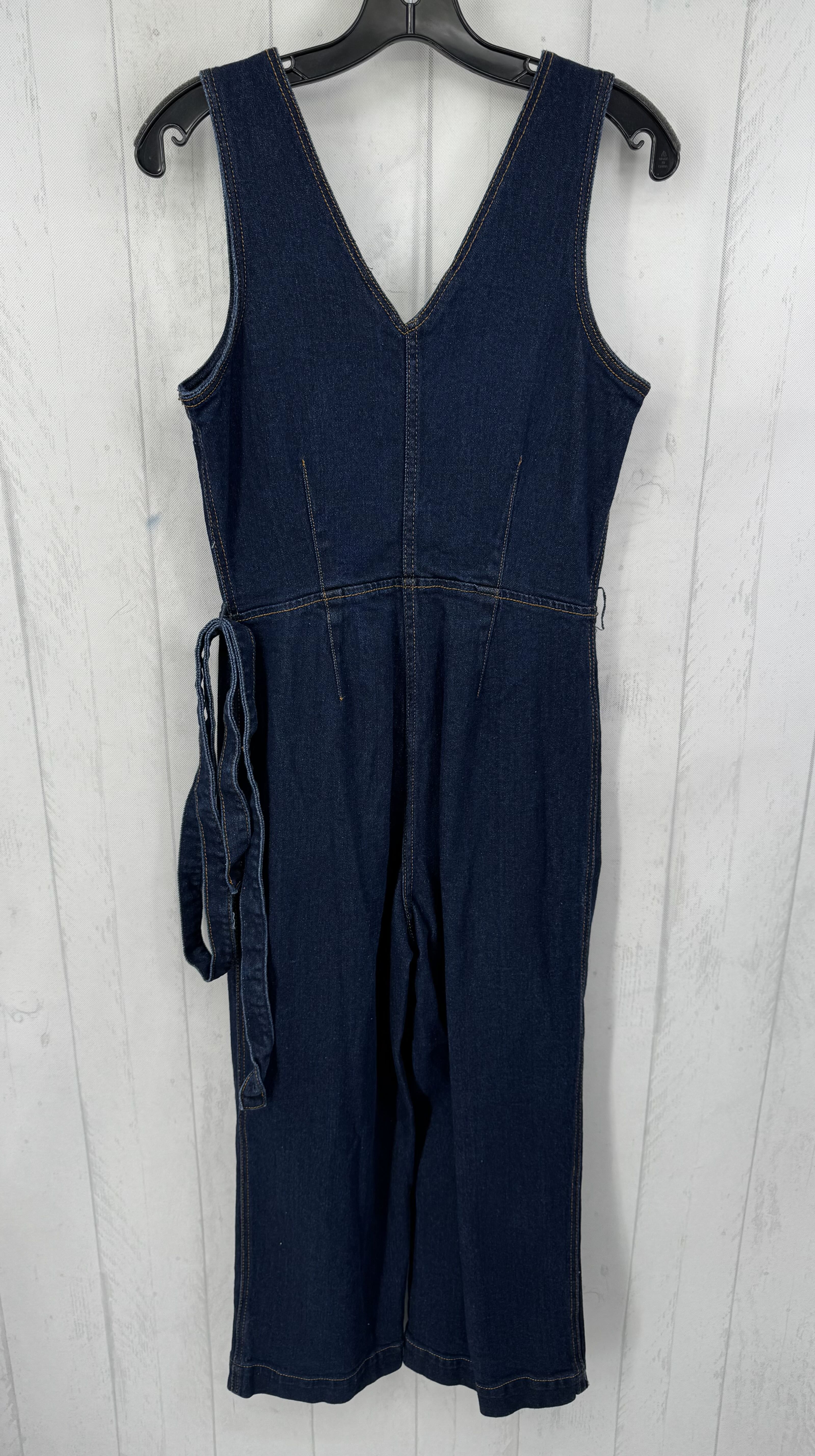 6 denim belted jumpsuit