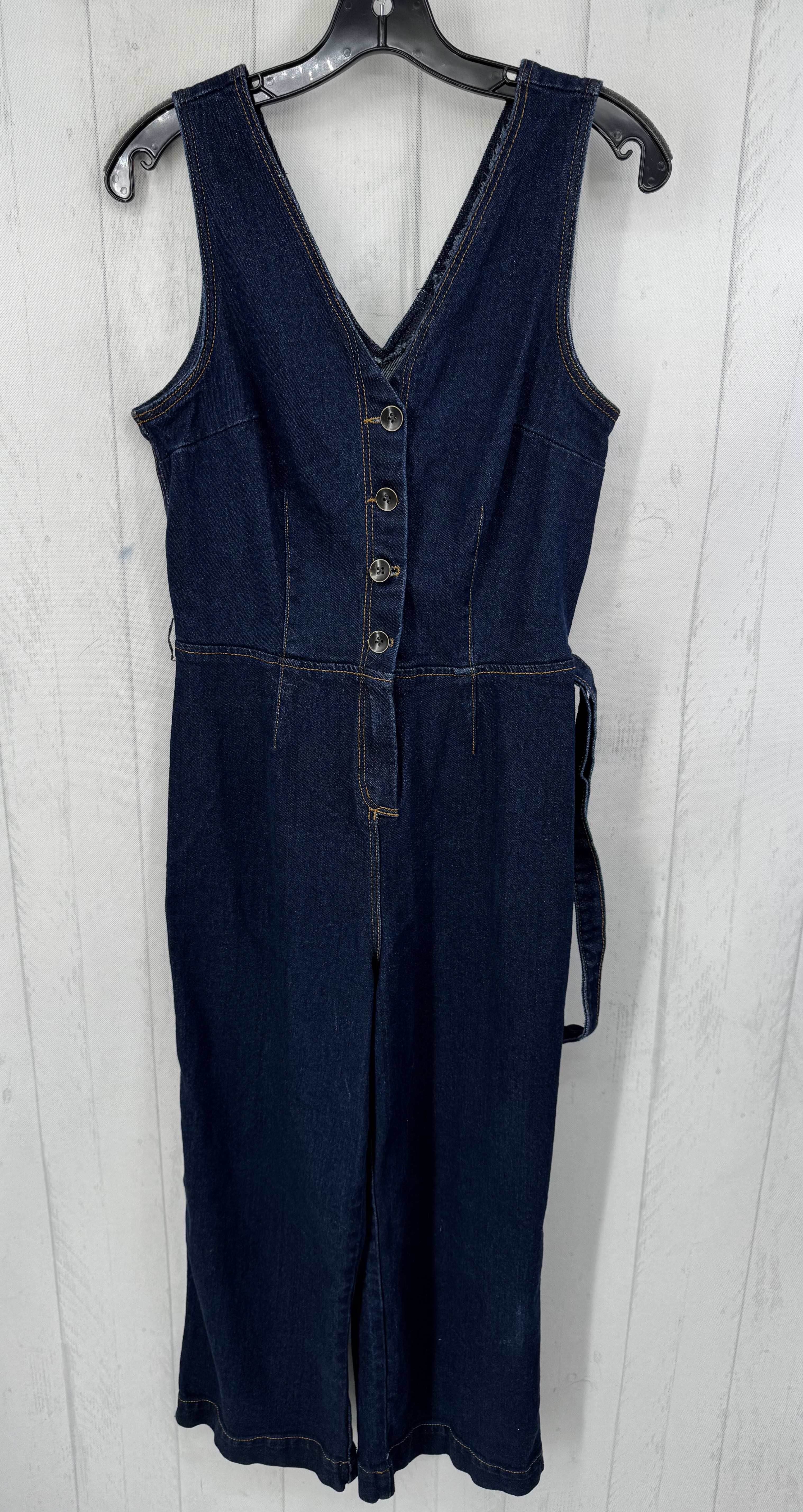 6 denim belted jumpsuit