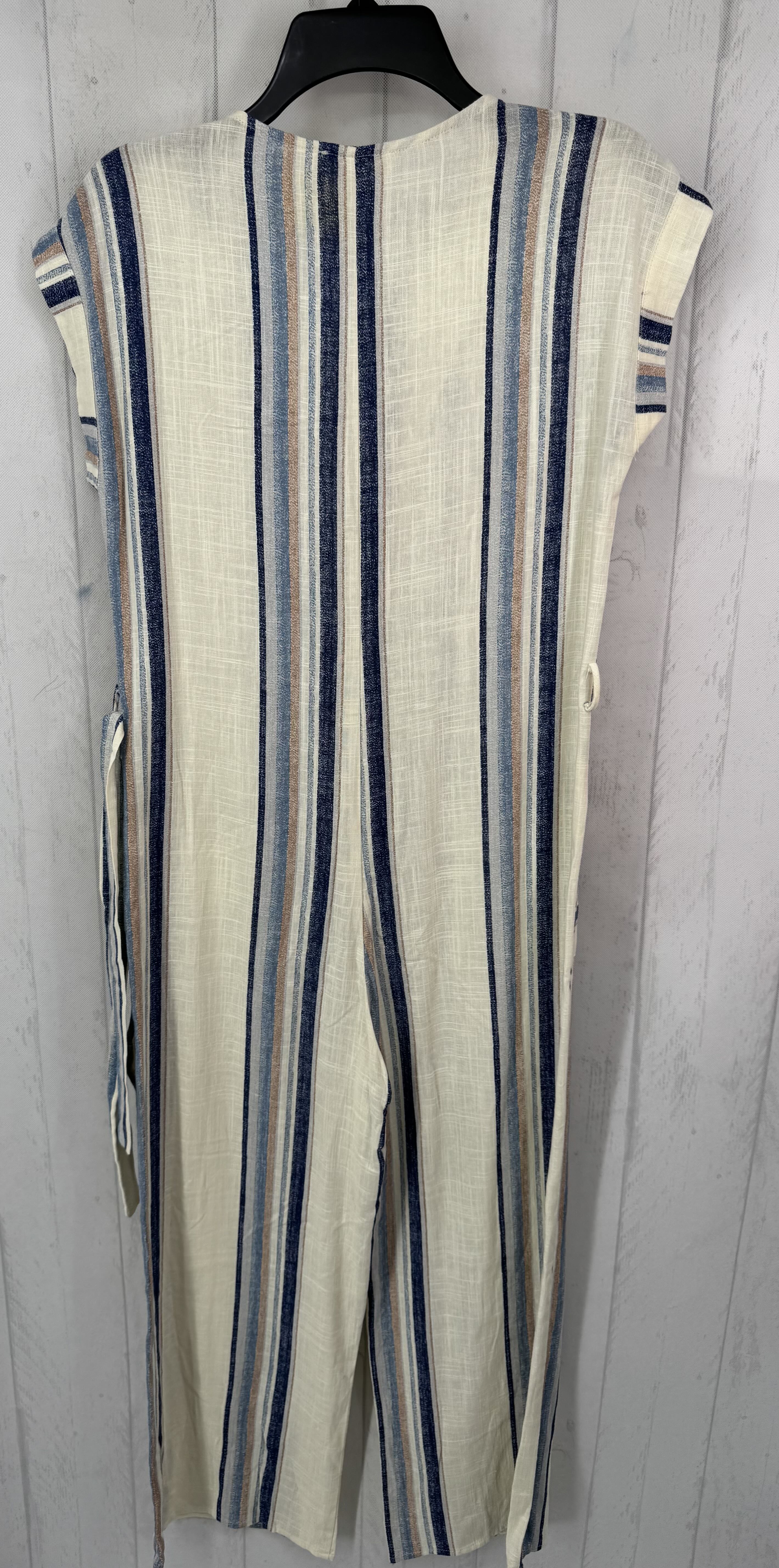 S striped button down s/s jumpsuit