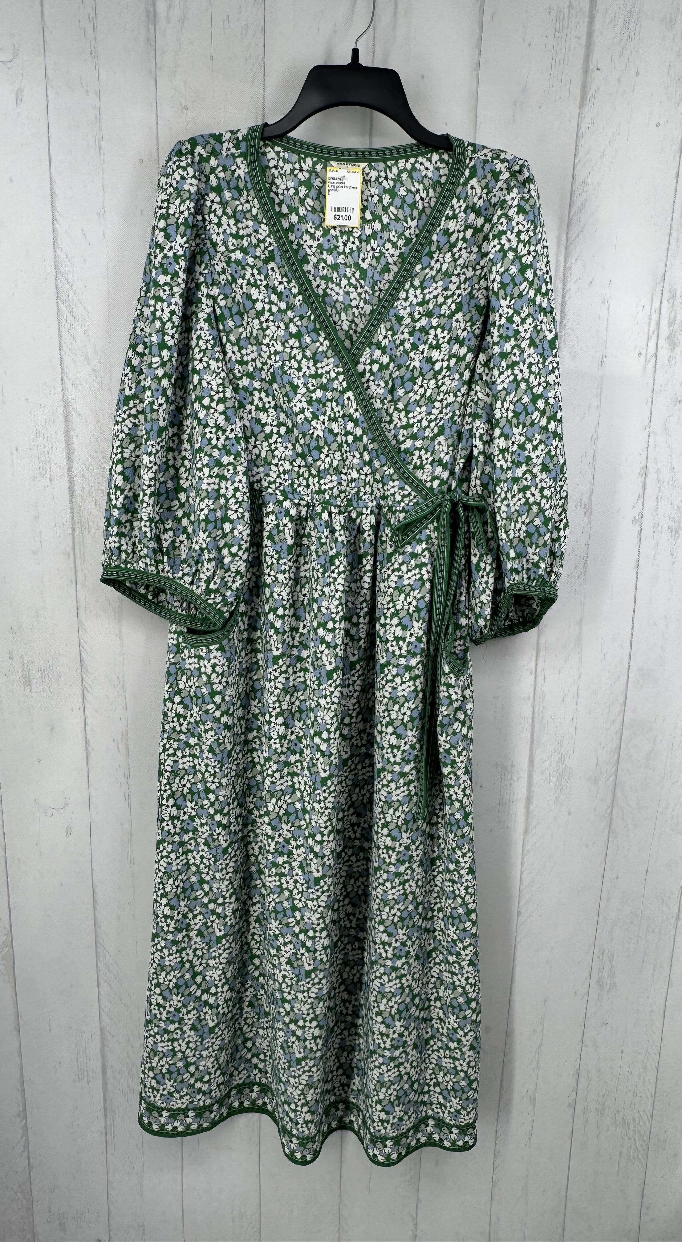L flo print l/s dress