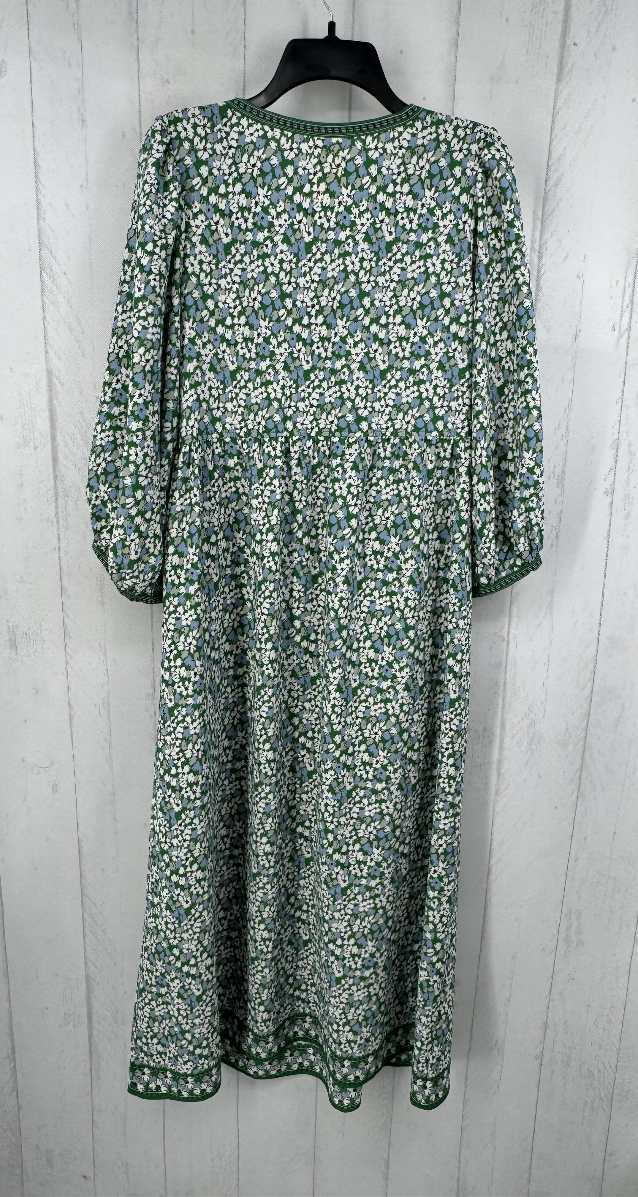 L flo print l/s dress