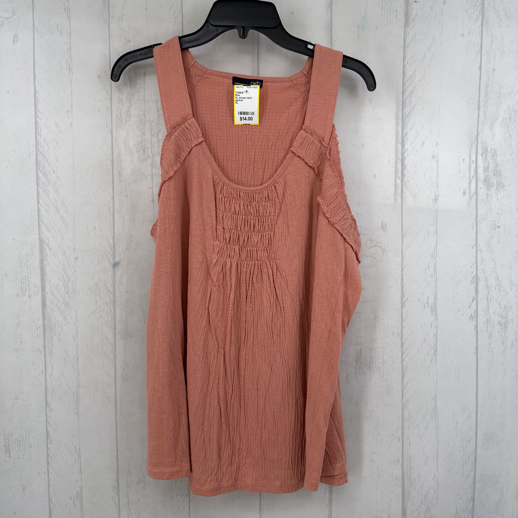 XL scoop neck smocked tank
