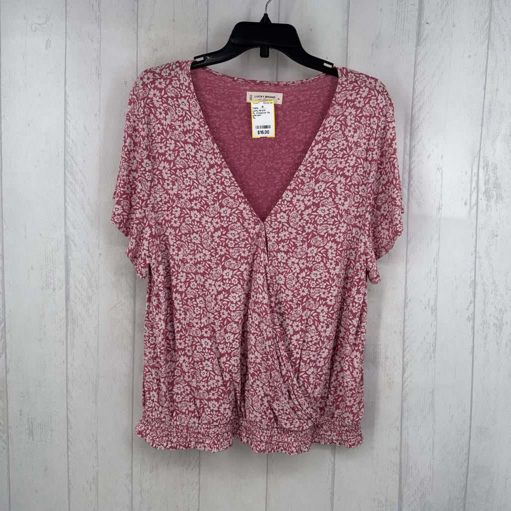 XL crossover flo print s/s top