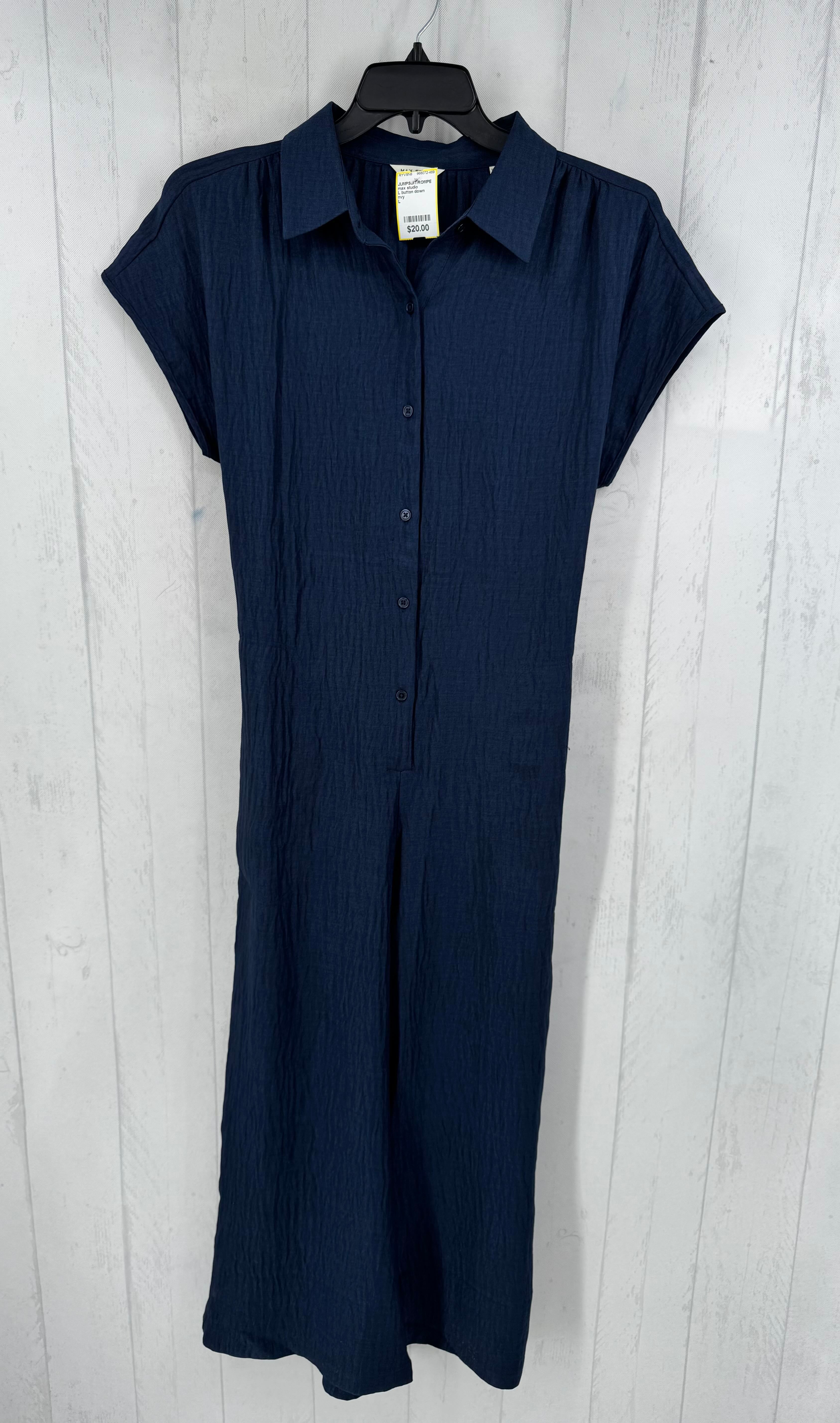 L button down belted s/s jumpsuit