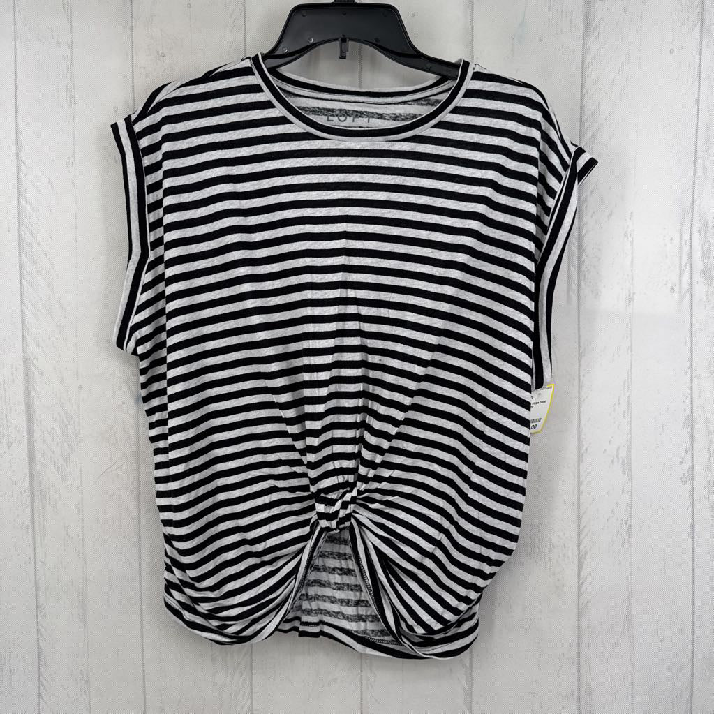 L s/s stripe twist front top