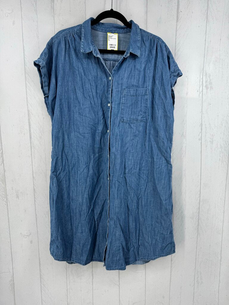 XXL denim button down s/s dress