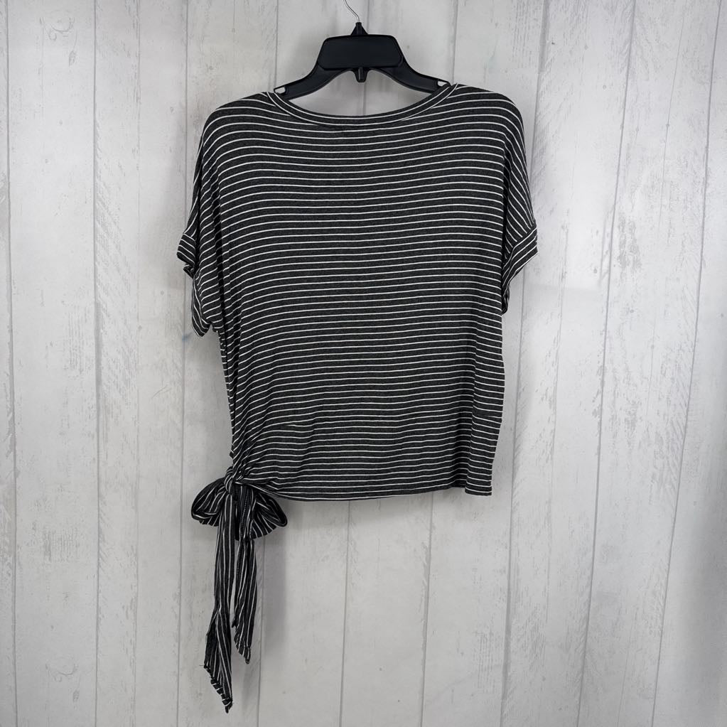 M tied hem striped s/s tee