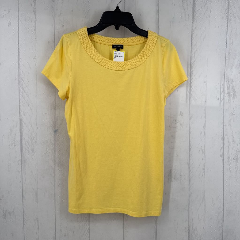 M woven neckline s/s tee