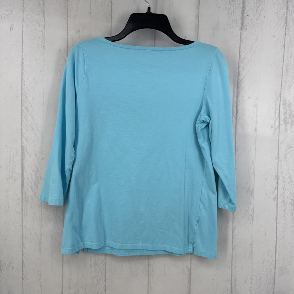 S bateau neck 3/4 slv tee