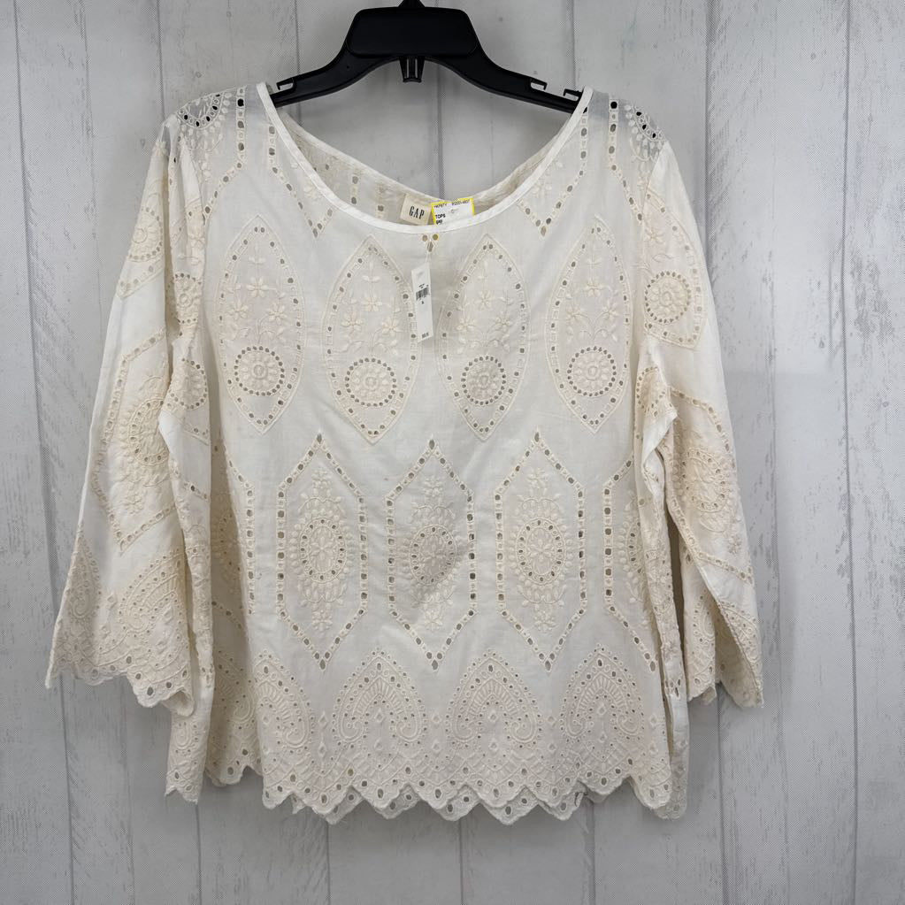 R70 XL 3/4 slv embroidered top