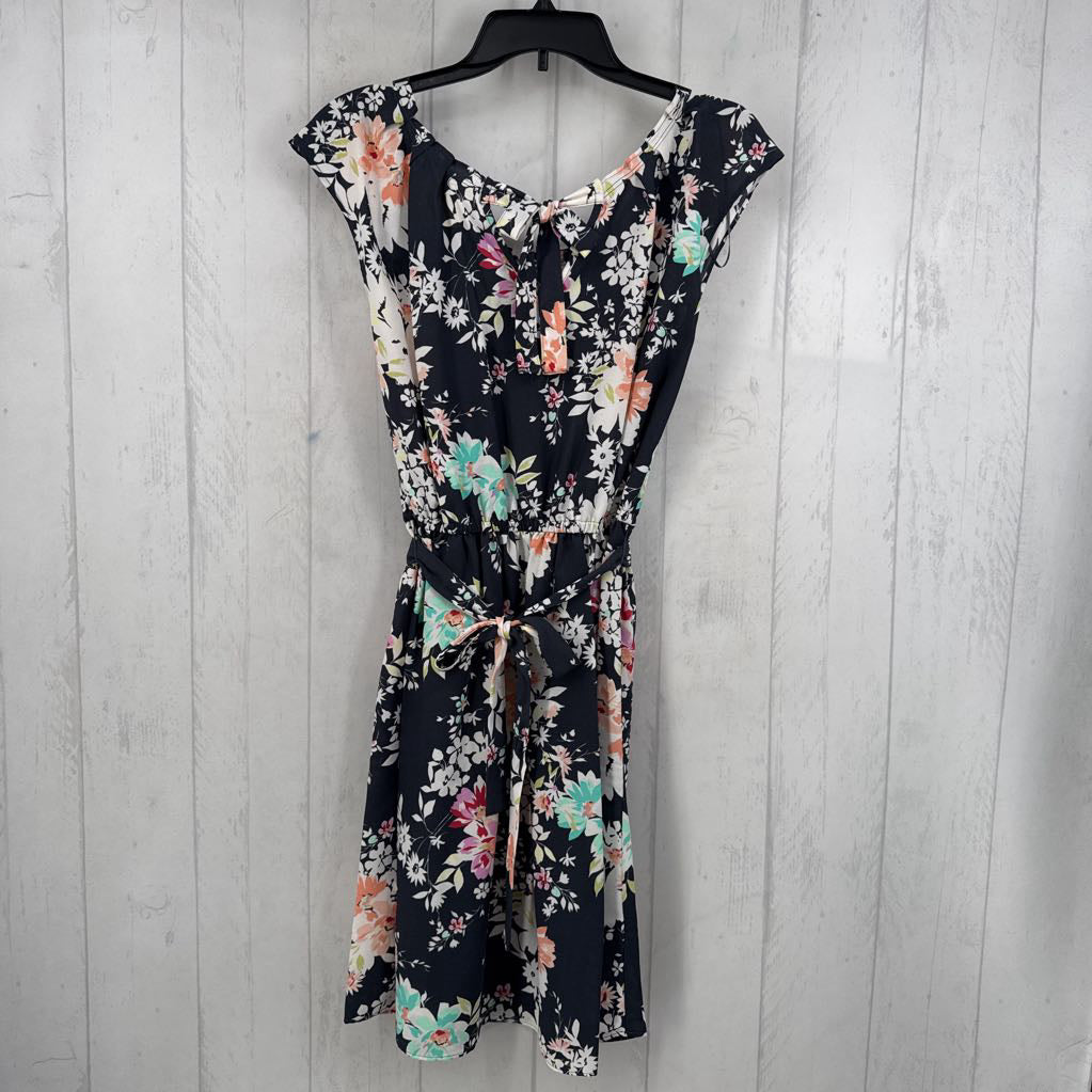 S flo print belted s/s dress
