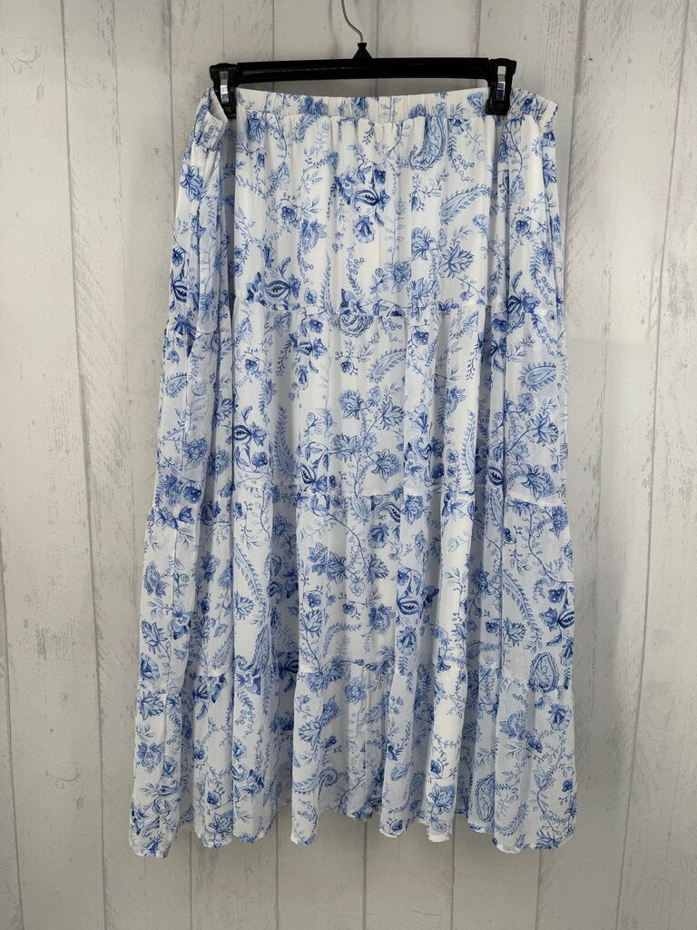 2X/3X 2pc flo print skirt set
