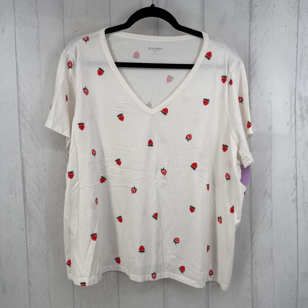 2XL strawberry print s/s tee