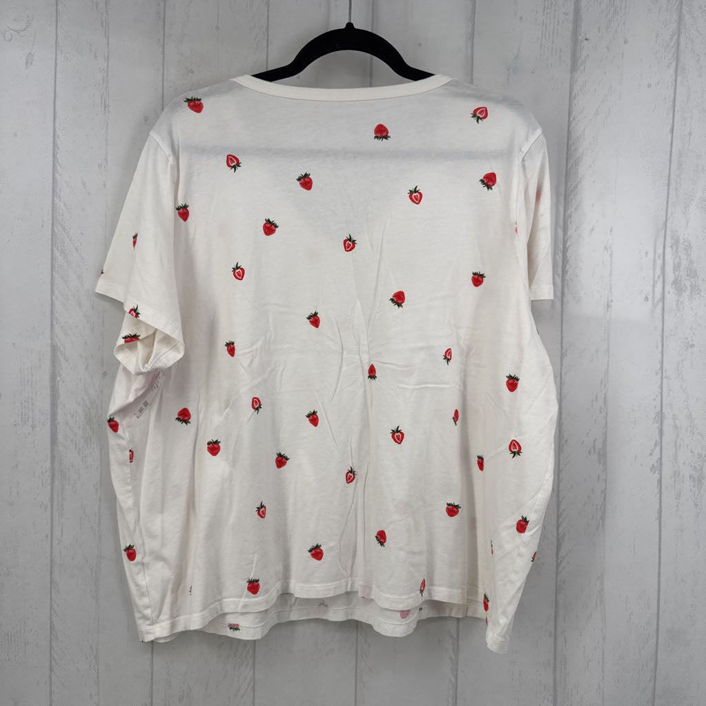 2XL strawberry print s/s tee